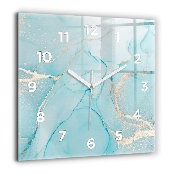 Square wall clock Decorative marble