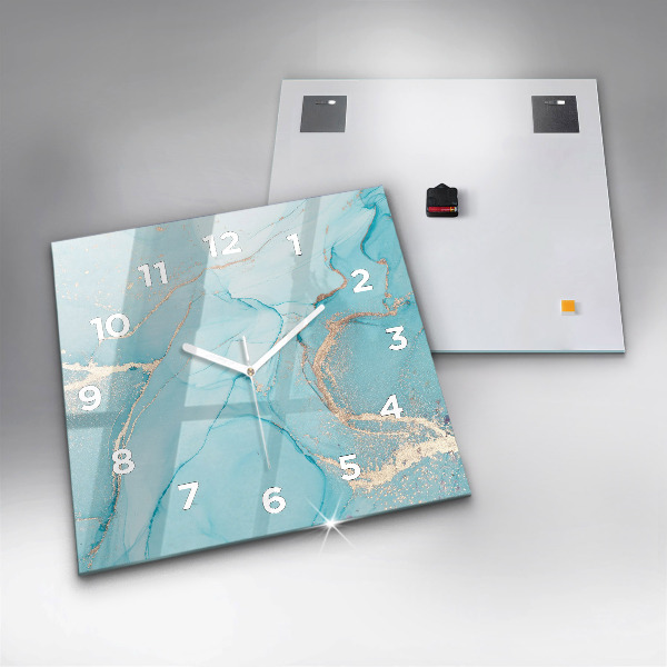 Square wall clock Decorative marble