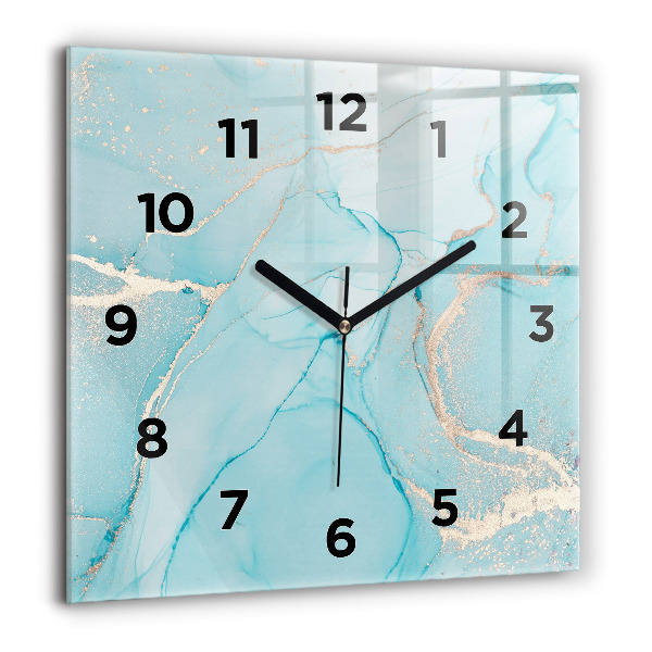 Square wall clock Decorative marble
