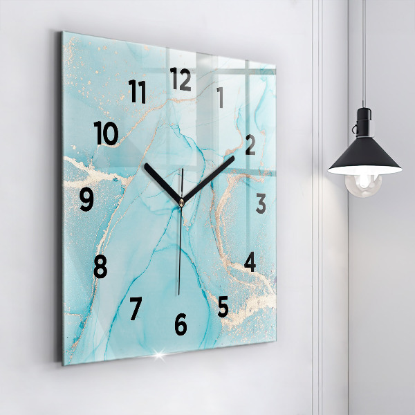 Square wall clock Decorative marble