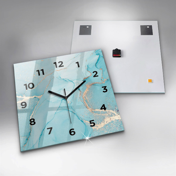 Square wall clock Decorative marble