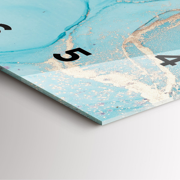 Square wall clock Decorative marble