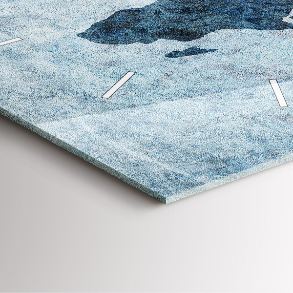 Square wall clock Painted world map