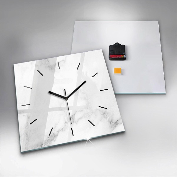 Square wall clock Elegant marble
