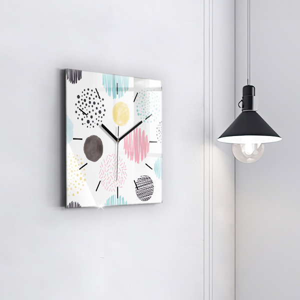 Square wall clock Geometric pattern