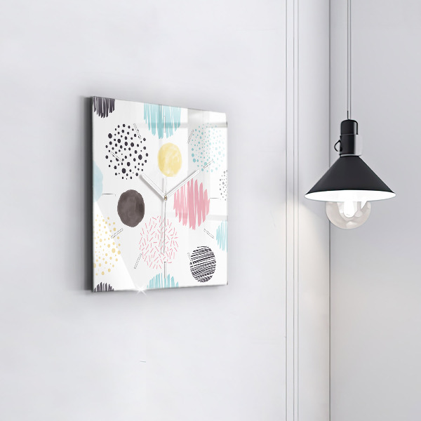 Square wall clock Geometric pattern