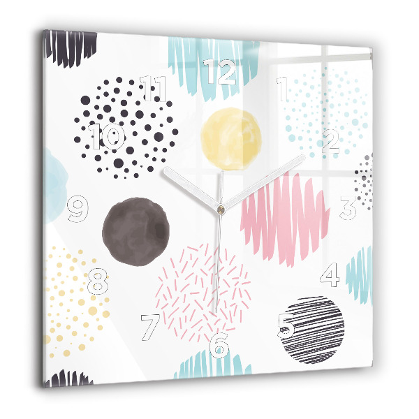 Square wall clock Geometric pattern