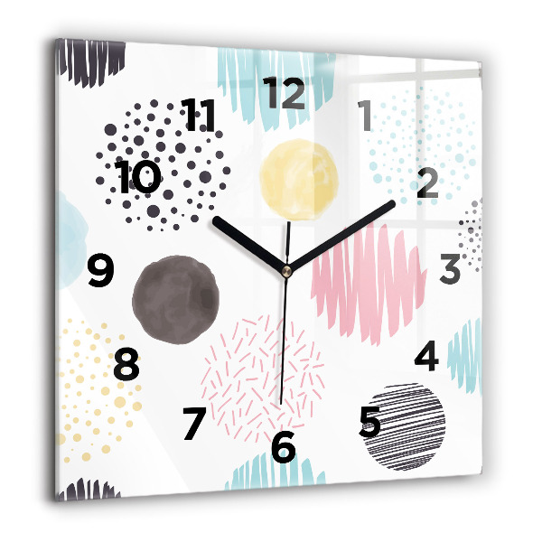 Square wall clock Geometric pattern