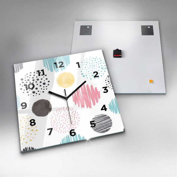 Square wall clock Geometric pattern