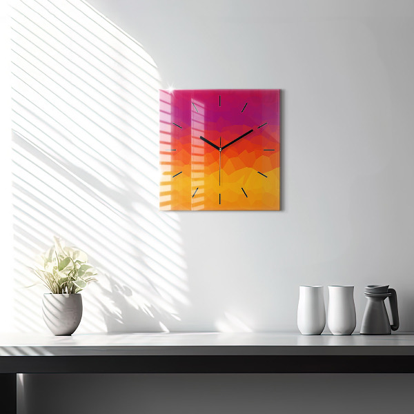 Square wall clock Colorful abstraction