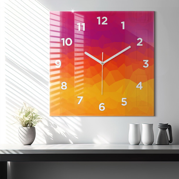 Square wall clock Colorful abstraction