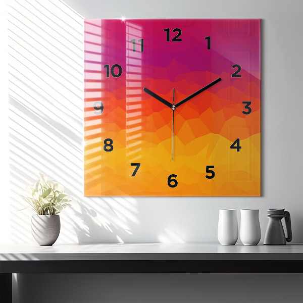 Square wall clock Colorful abstraction