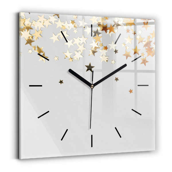 Square wall clock Stars on a light background