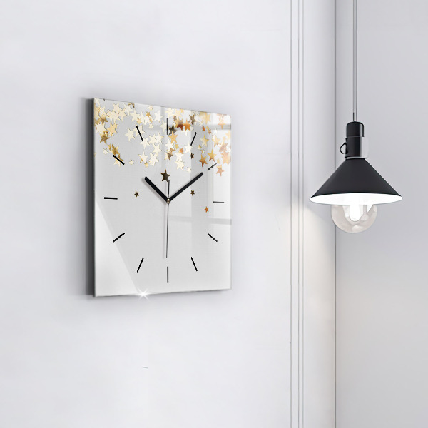 Square wall clock Stars on a light background