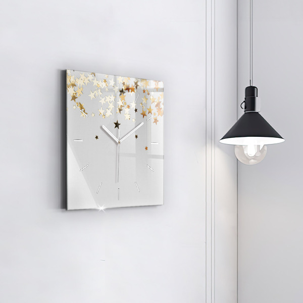 Square wall clock Stars on a light background