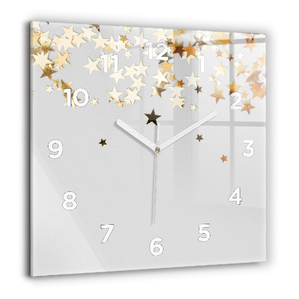 Square wall clock Stars on a light background