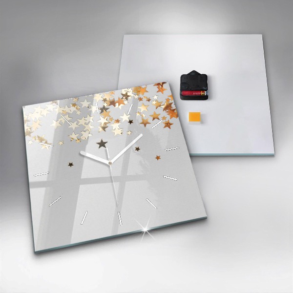 Square wall clock Stars on a light background