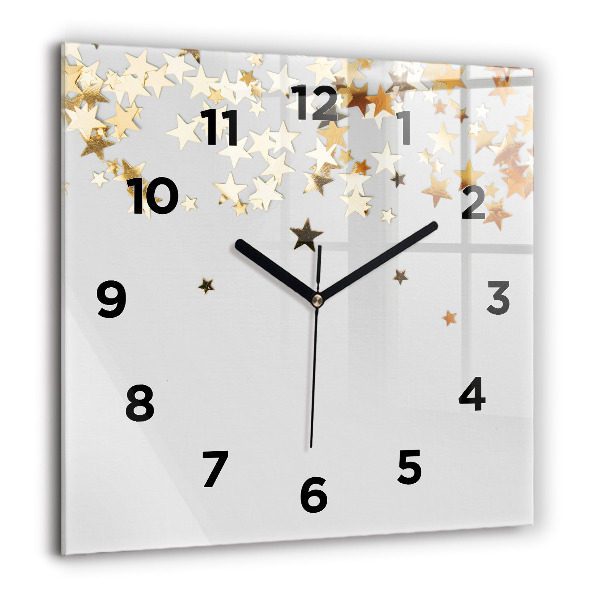 Square wall clock Stars on a light background