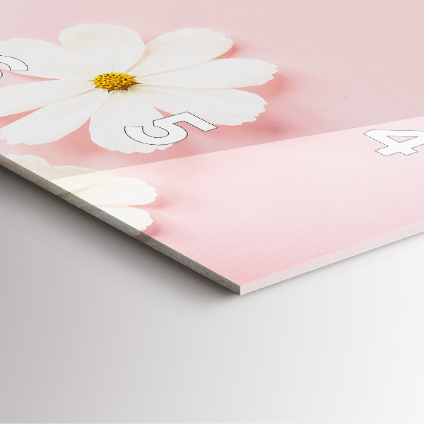 Square wall clock Daisy flowers