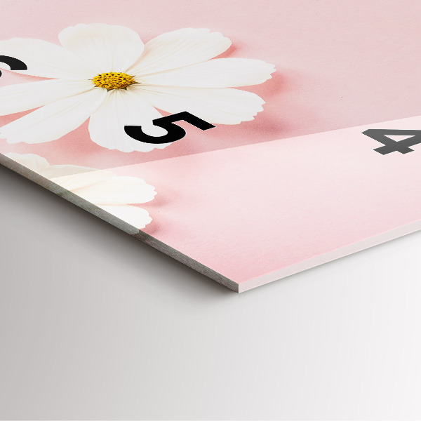 Square wall clock Daisy flowers