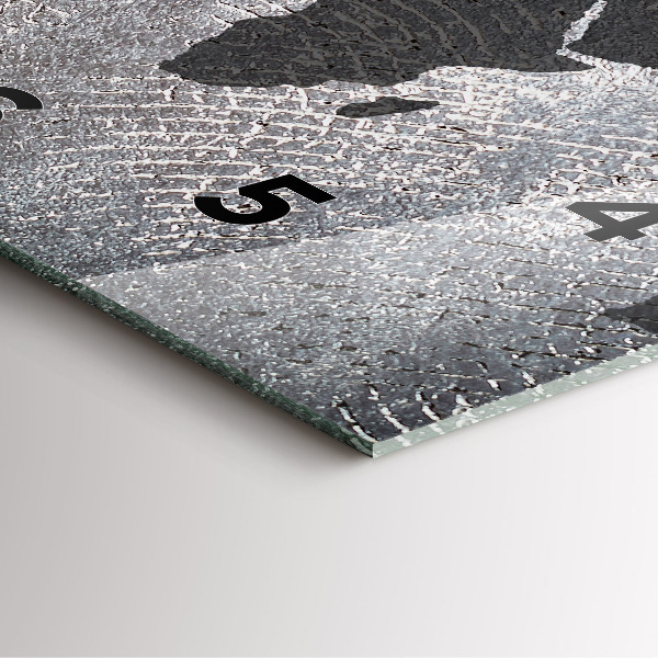 Square wall clock World map concrete