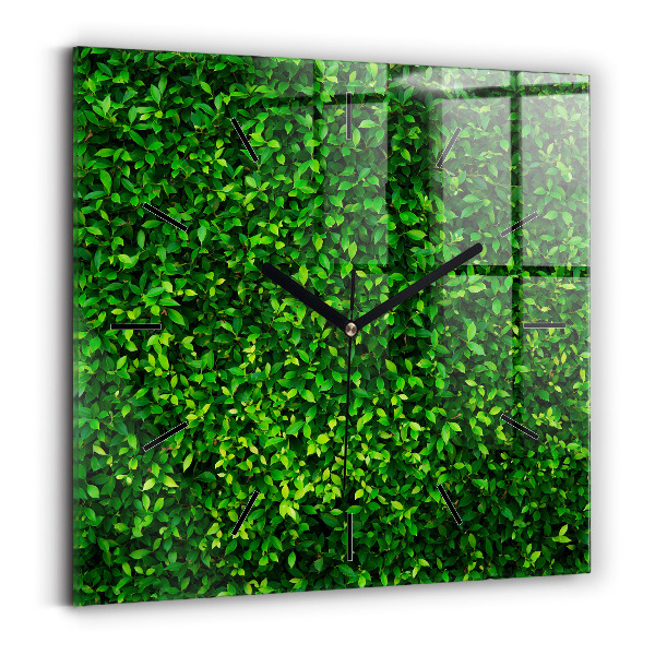 Square wall clock Hedge leaves