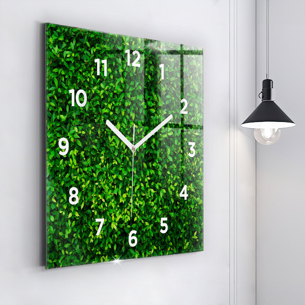 Square wall clock Hedge leaves