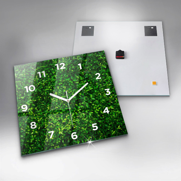 Square wall clock Hedge leaves
