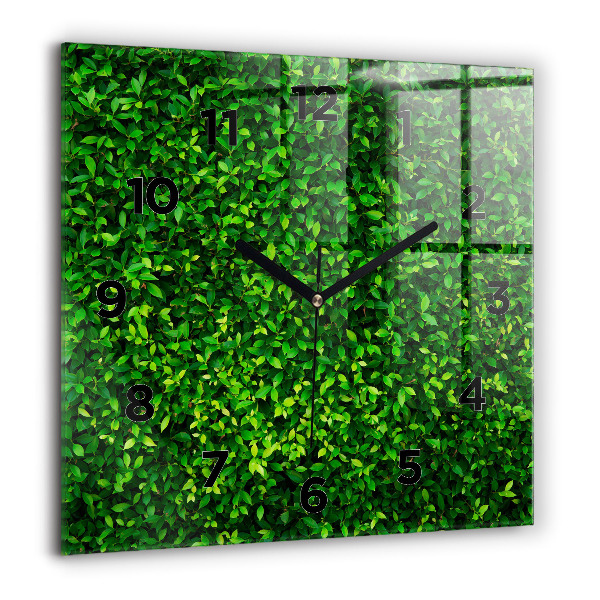 Square wall clock Hedge leaves