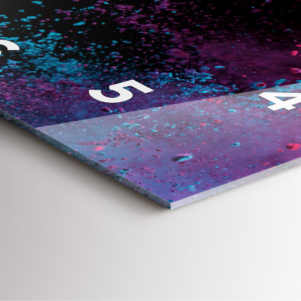 Square wall clock Explosion of colors