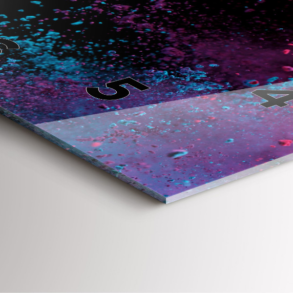 Square wall clock Explosion of colors