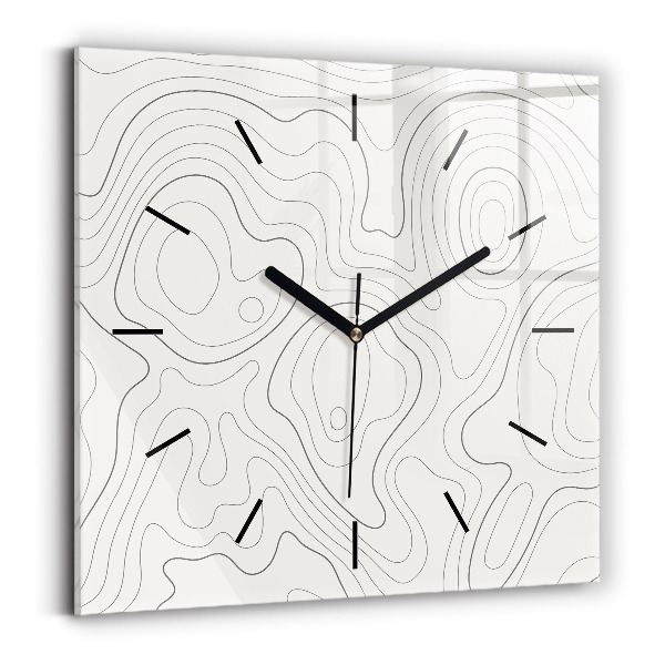 Square wall clock Abstraction spots