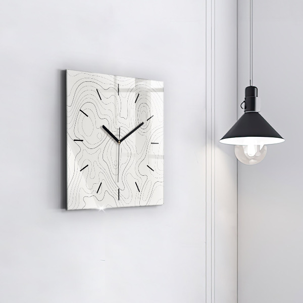 Square wall clock Abstraction spots