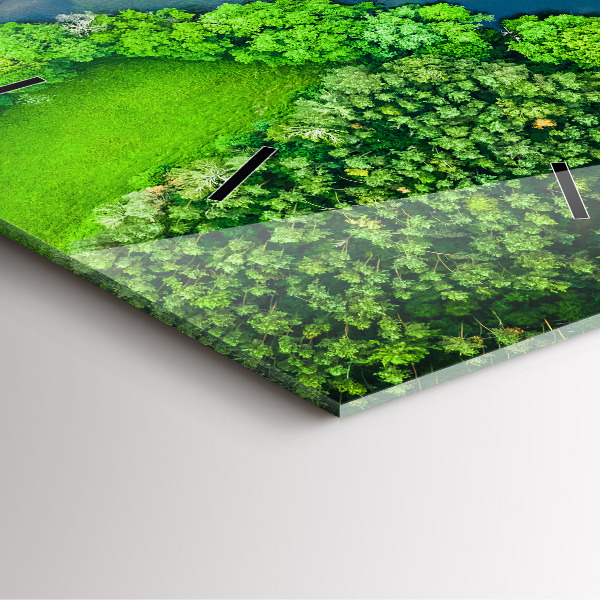 Square wall clock River in the forest