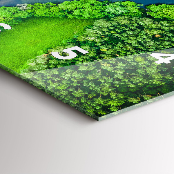 Square wall clock River in the forest