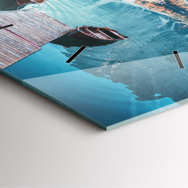 Square wall clock Boats on the lake