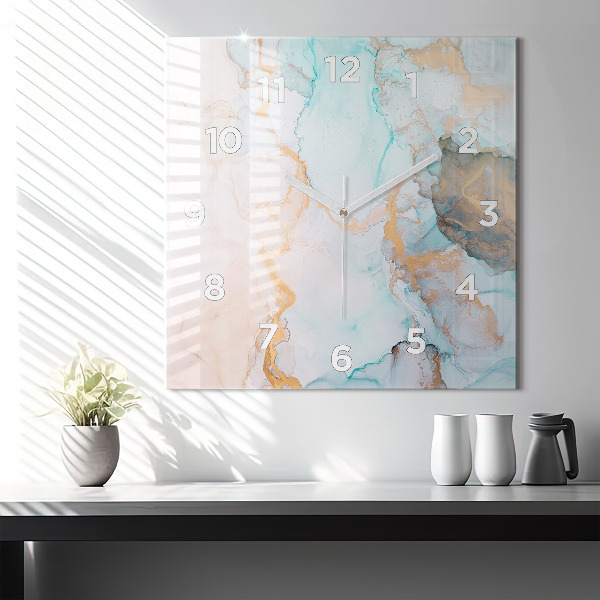 Square wall clock Abstract painting