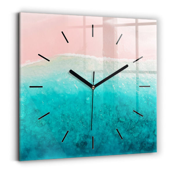 Square wall clock Beach sea sand