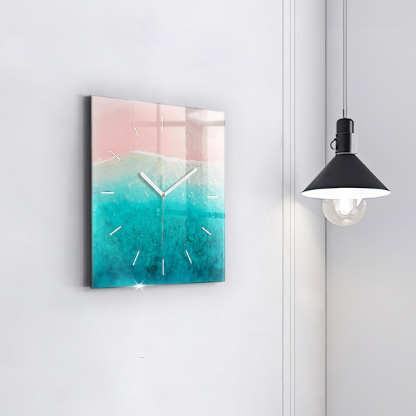 Square wall clock Beach sea sand