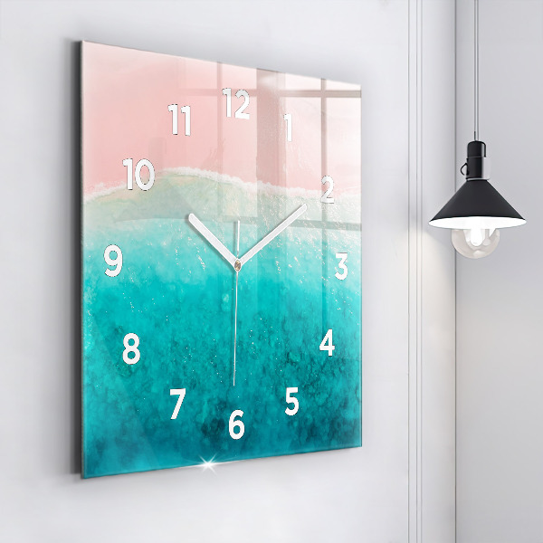 Square wall clock Beach sea sand