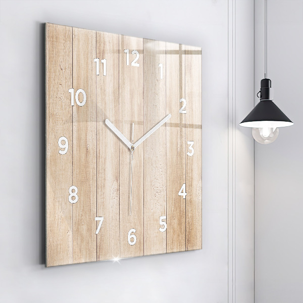 Square wall clock Wooden texture