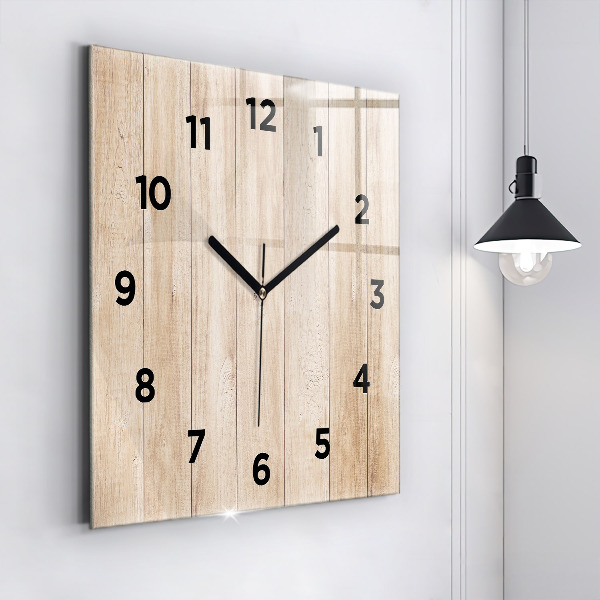 Square wall clock Wooden texture