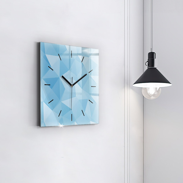 Square wall clock Triangles abstract