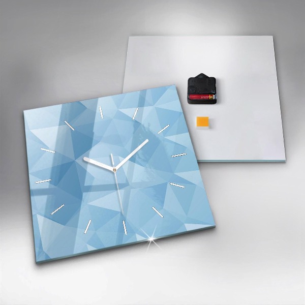 Square wall clock Triangles abstract