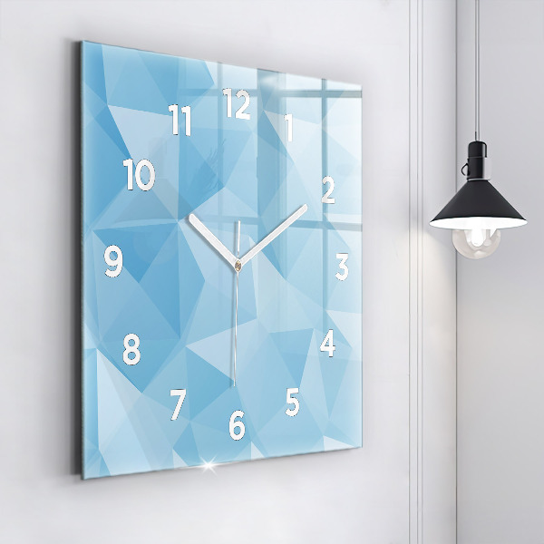 Square wall clock Triangles abstract
