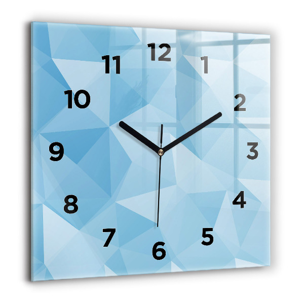 Square wall clock Triangles abstract