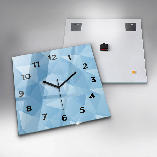 Square wall clock Triangles abstract