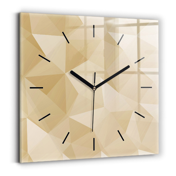 Square wall clock Triangles abstract
