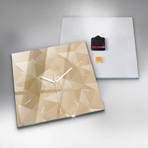 Square wall clock Triangles abstract