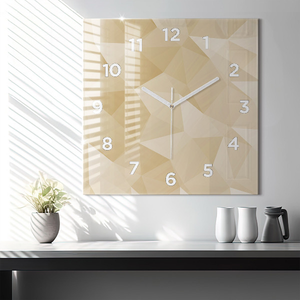 Square wall clock Triangles abstract